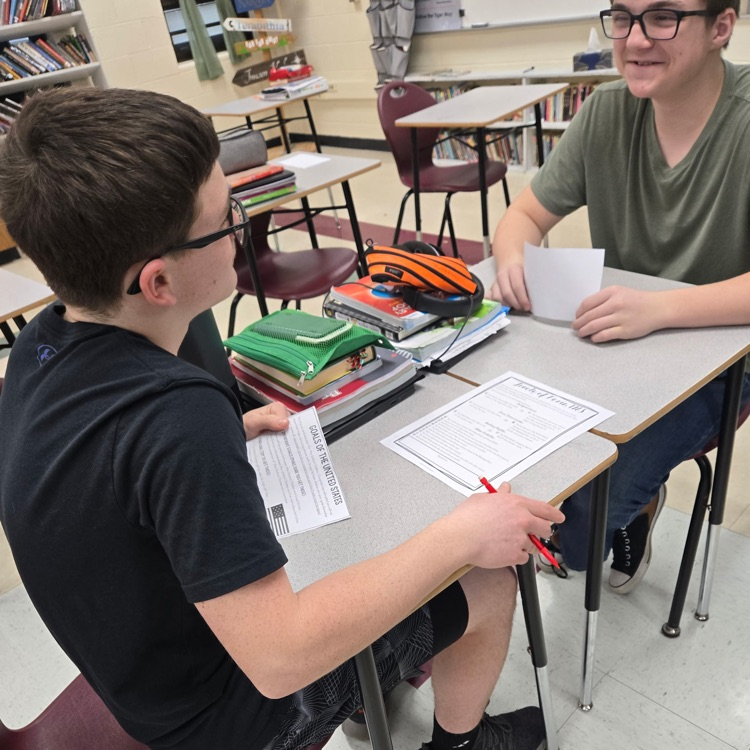 Students were divided into two groups- the United States and Great Britain- and negotiated the terms of the Treaty of Paris.  After reaching an agreement, they signed the treaty and then compared their version to the actual Treaty of Paris.  