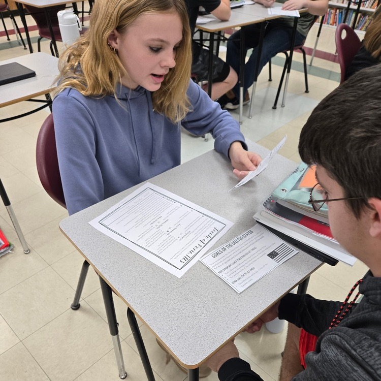 Students were divided into two groups- the United States and Great Britain- and negotiated the terms of the Treaty of Paris.  After reaching an agreement, they signed the treaty and then compared their version to the actual Treaty of Paris.  