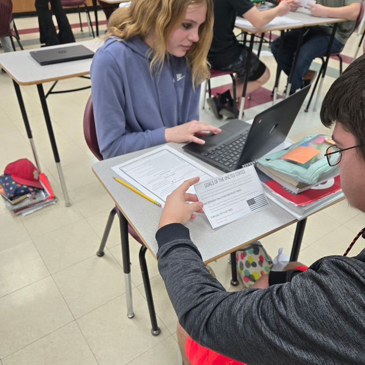 Students were divided into two groups- the United States and Great Britain- and negotiated the terms of the Treaty of Paris.  After reaching an agreement, they signed the treaty and then compared their version to the actual Treaty of Paris.  
