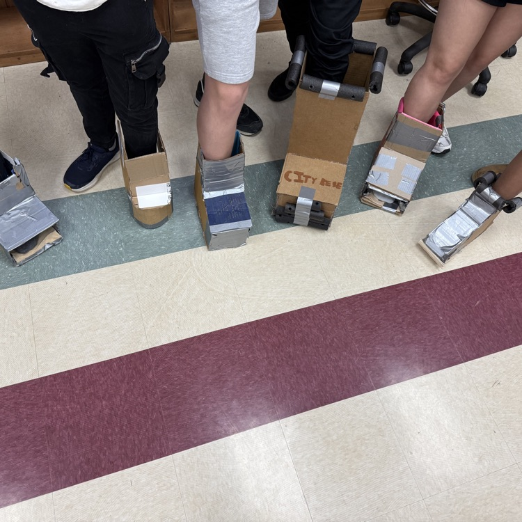 Students created and constructed ankle foot orthosis prototypes, following the design process. 