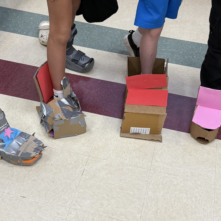 Students created and constructed ankle foot orthosis prototypes, following the design process. 