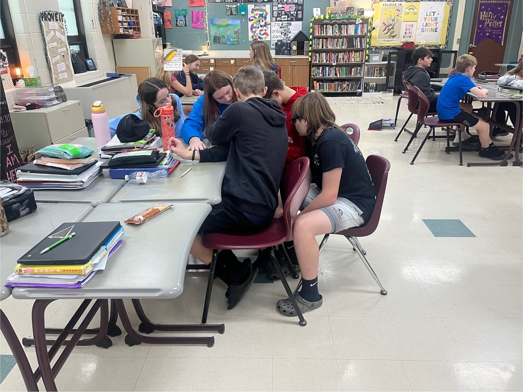 8th graders in Ms. Kincer’s ELA class are working together in tribes and completing a “Survivor” inspired test prep unit. Students read about a family stranded on a deserted island and how they used their resources to survive, and then competed in today’s Immunity Challenge to match difficult vocabulary from the text with its definition using context clues!