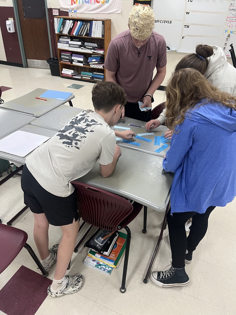 8th graders in Ms. Kincer’s ELA class are working together in tribes and completing a “Survivor” inspired test prep unit. Students read about a family stranded on a deserted island and how they used their resources to survive, and then competed in today’s Immunity Challenge to match difficult vocabulary from the text with its definition using context clues!