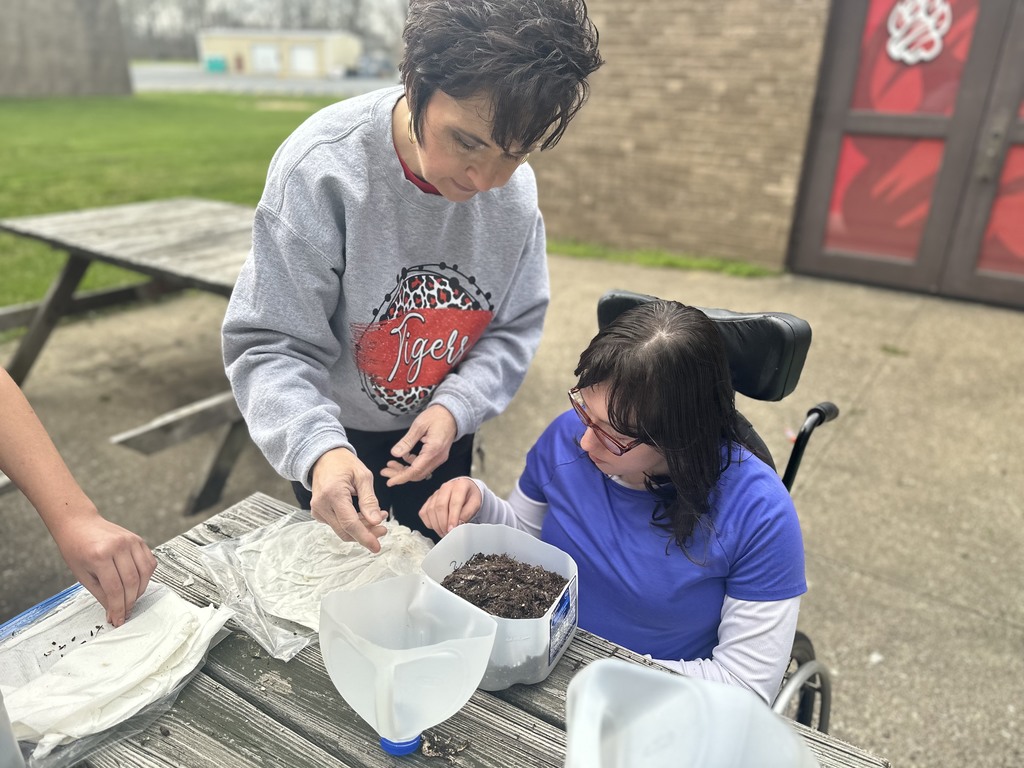 After studying the life cycles of the monarch butterfly and of plants, students used recycled milk jugs to plant seeds to grow their own butterfly gardens. They planted both milkweed and wildflowers.