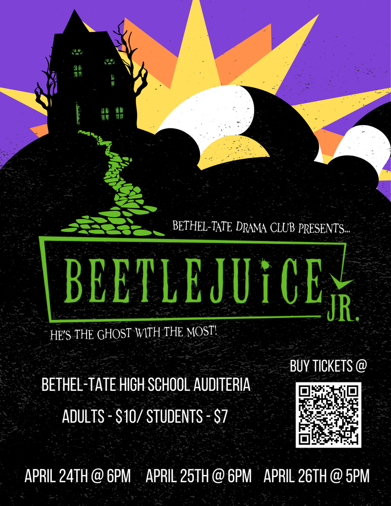 Theatrical flyer fir the upcoming production of Beetlejuice jr