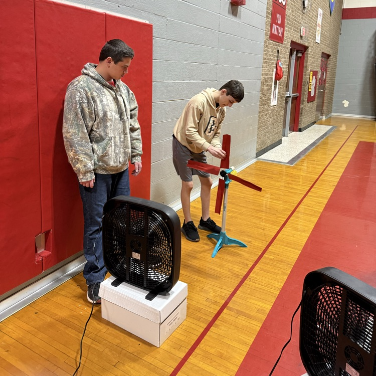 Students are getting creative, building and testing wind turbines as part of their wind energy project!