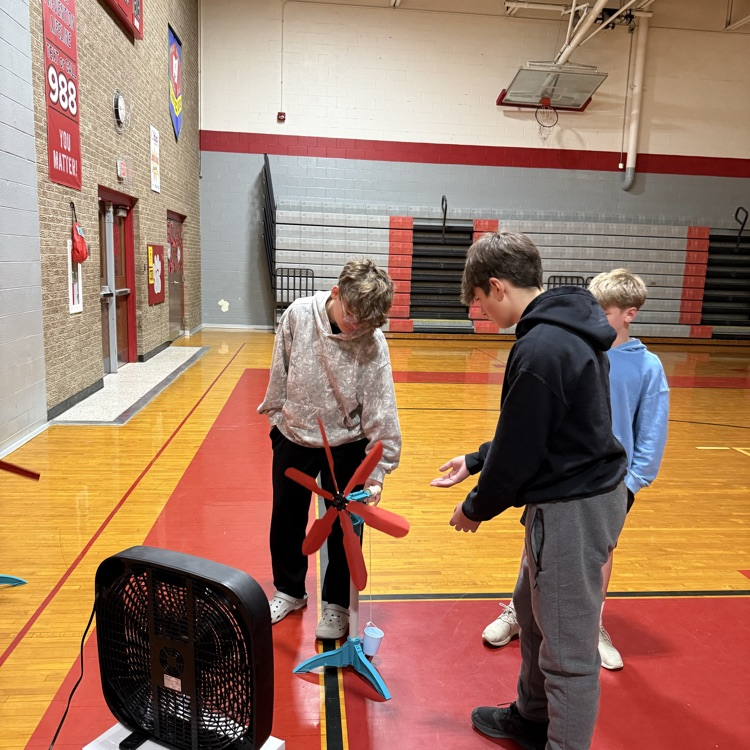 Students are getting creative, building and testing wind turbines as part of their wind energy project!