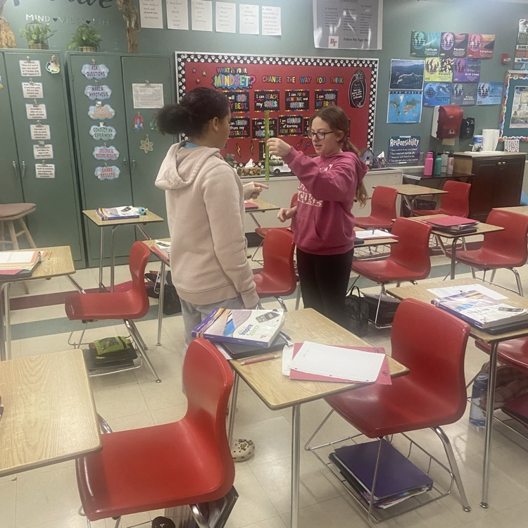 Students in Mrs. Patrick’s science class are learning about the brain and nervous system. They did an activity called the “Ruler drop test” to see their response/reflex time.