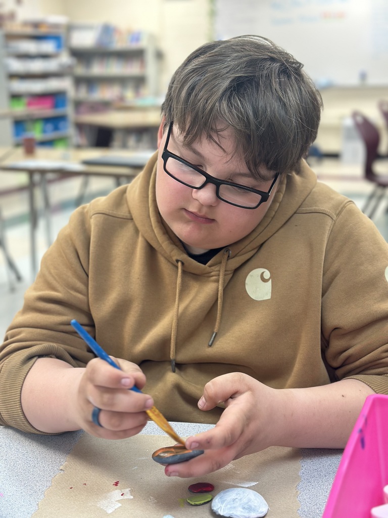 As part of their KINDNESS CHALLENGE while reading The Ultimate Gift, students painted kindness rocks to hide around the Burke Park and walking path in Bethel. 