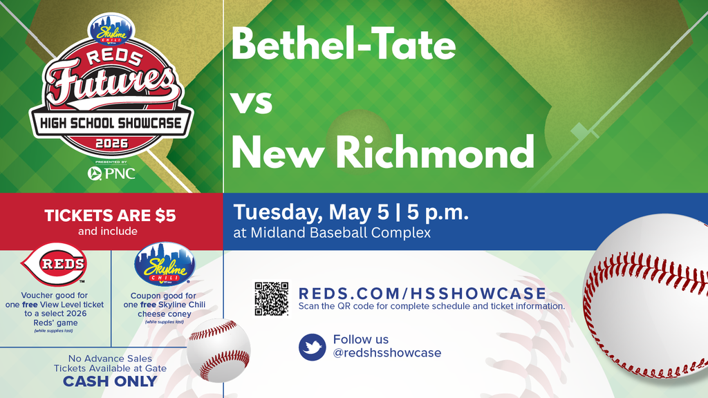 Reds Futures high School Showcase Graphic - Bethel-Tate vs New Richmond