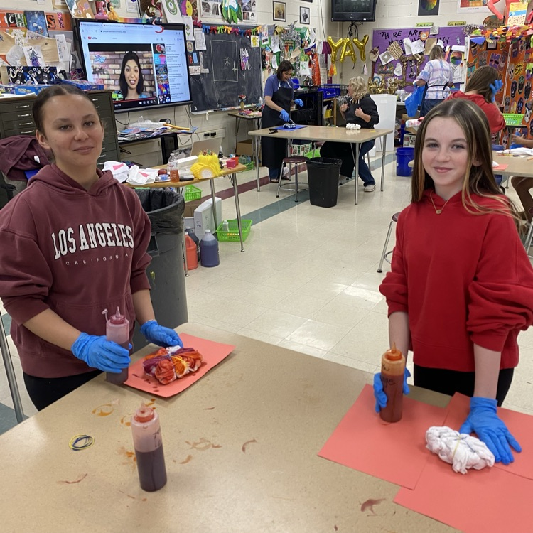 Staff and students tie dyed their t-shirts this week for anticipation of the Tiger Games in 2 weeks!