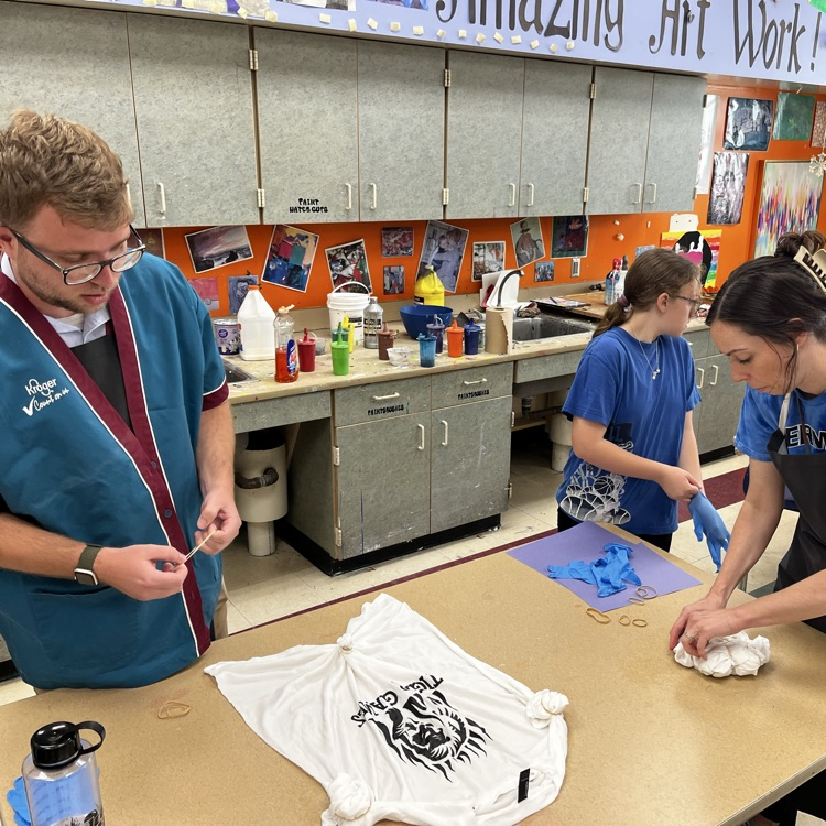 Staff and students tie dyed their t-shirts this week for anticipation of the Tiger Games in 2 weeks!