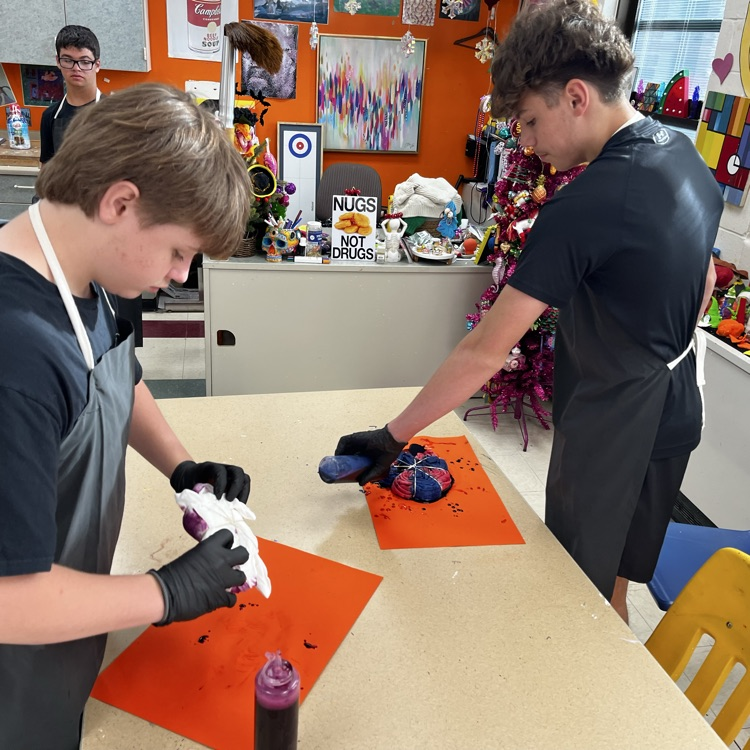 Staff and students tie dyed their t-shirts this week for anticipation of the Tiger Games in 2 weeks!