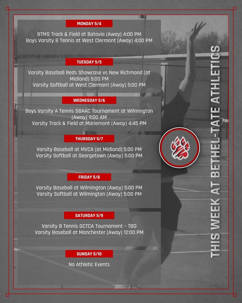 This week at BT Athletics (5.4.2026)