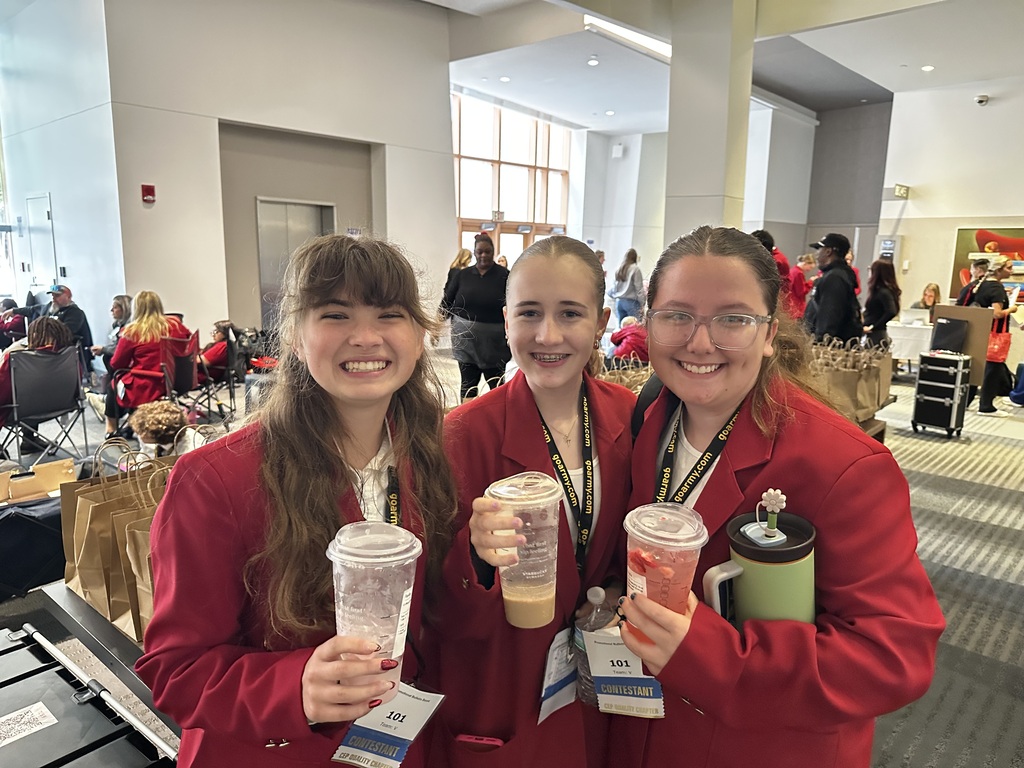 Students with their beverages
