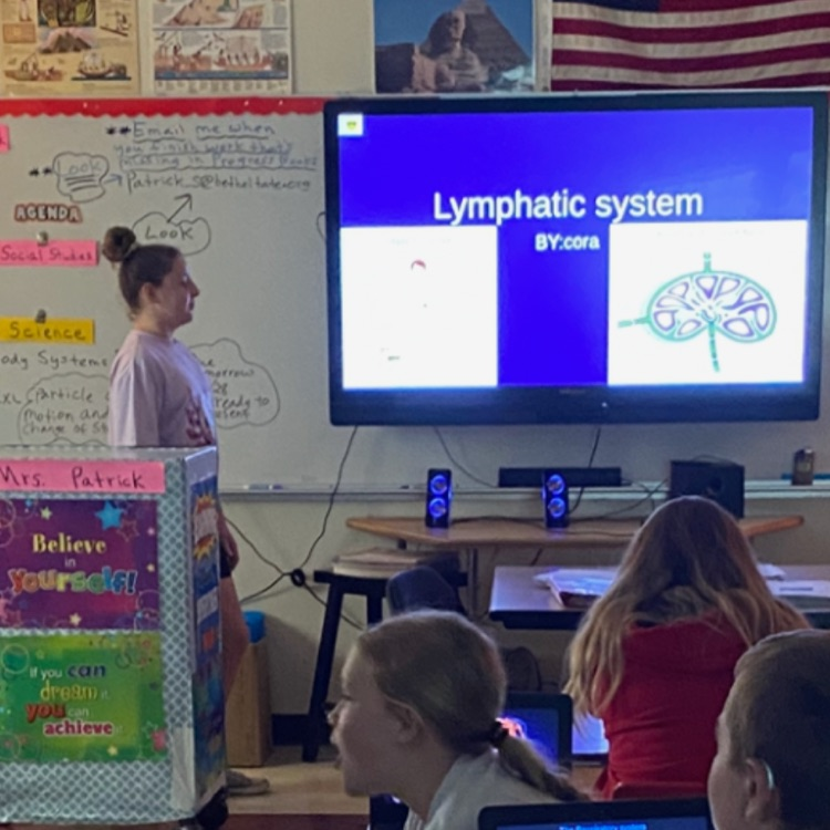 Students in Mrs. Patrick’s class were assigned a body system to research and present to their classmates through Google Slides. 