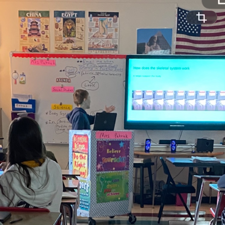 Students in Mrs. Patrick’s class were assigned a body system to research and present to their classmates through Google Slides. 