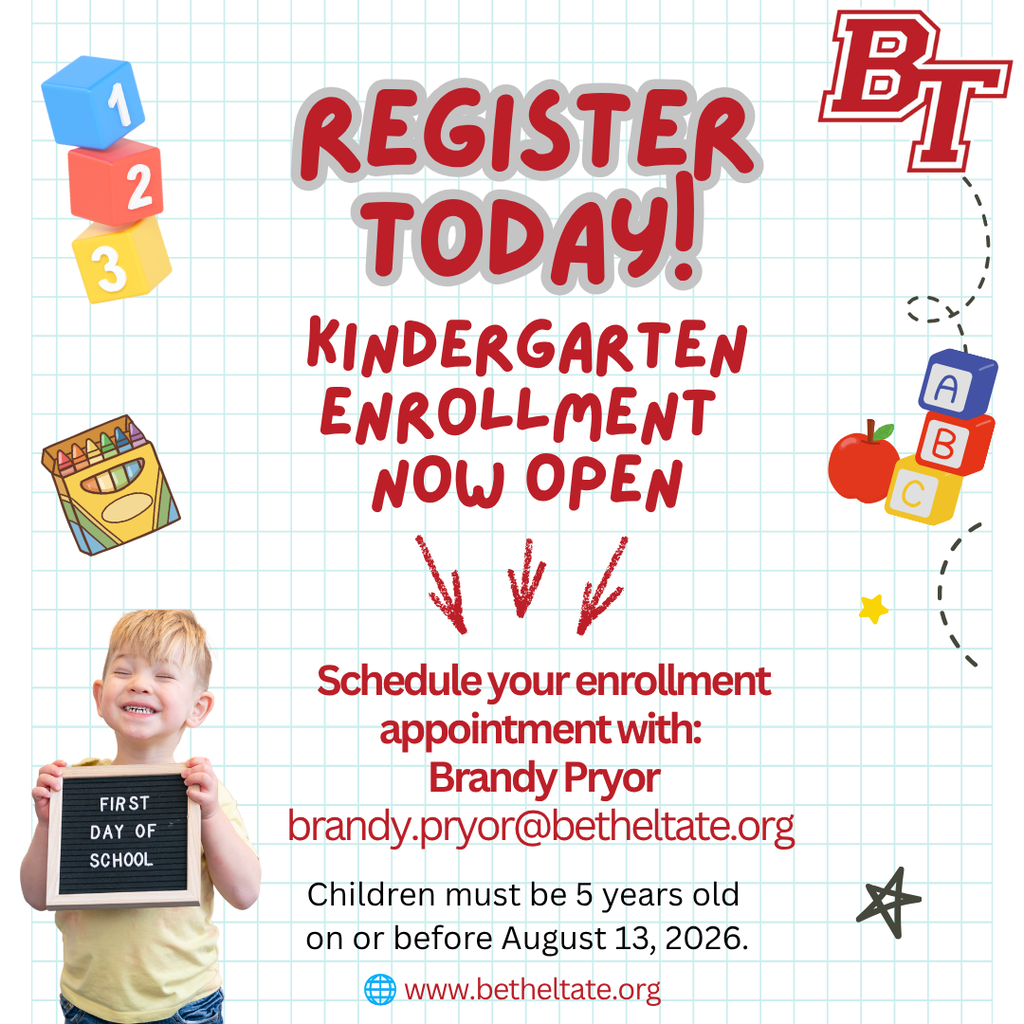 Graphic asking families to register their kindergartners now.