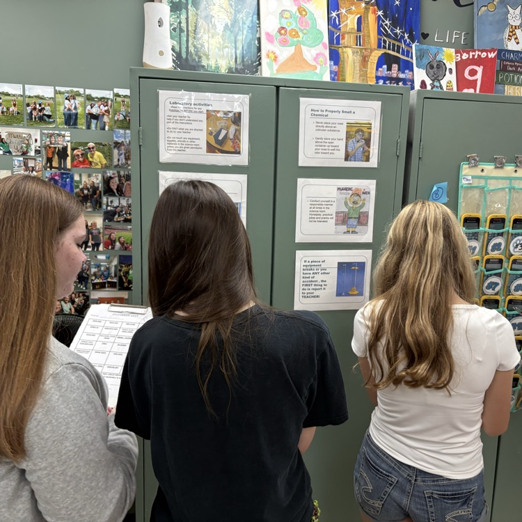 7th graders worked together on a scavenger hunt to find important places around the room and learn where everything is located!