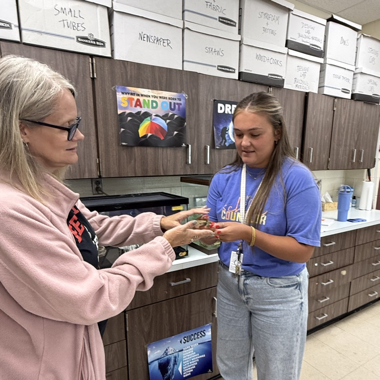 Ms. Speeg holding the snake
