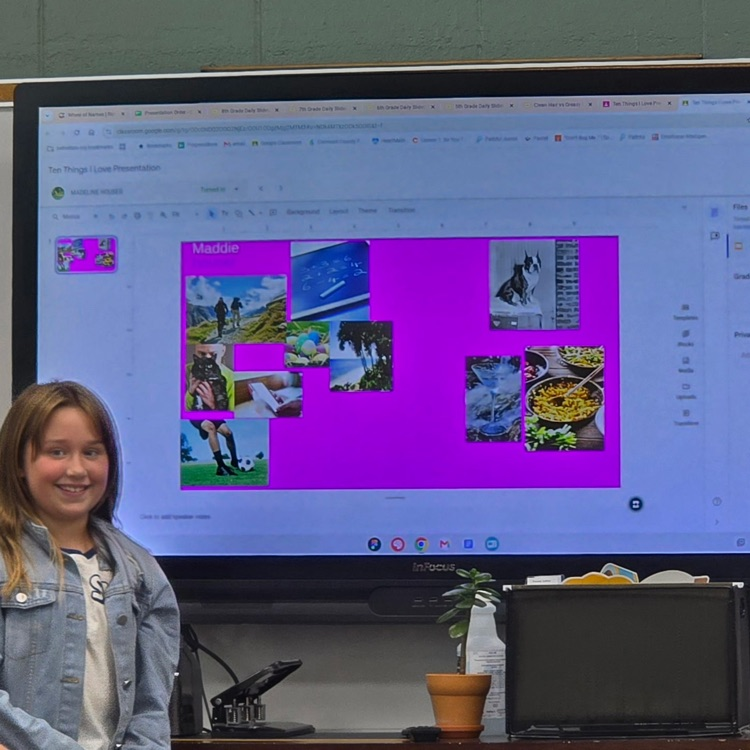 5th graders in Career Exploration bravely introduced themselves to their class with a Ten Things I Love presentation. 