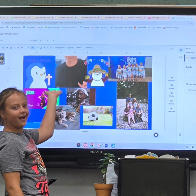 5th graders in Career Exploration bravely introduced themselves to their class with a Ten Things I Love presentation. 