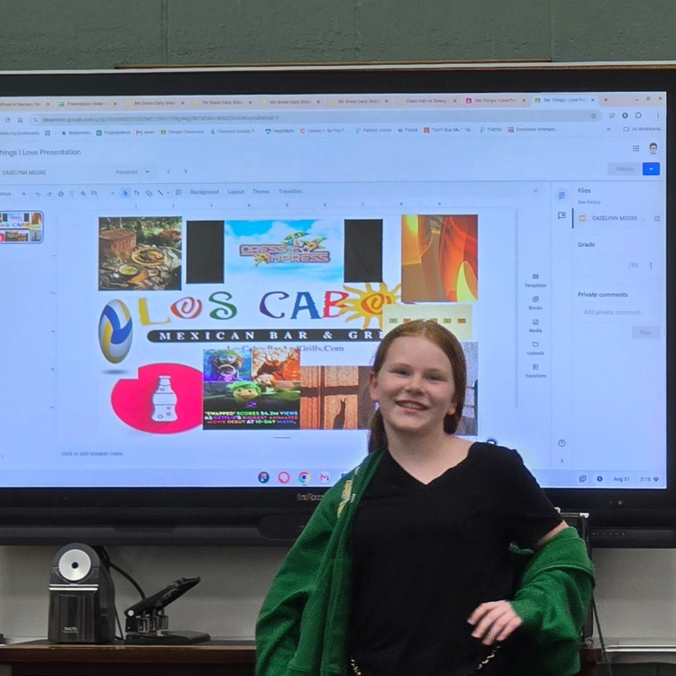 5th graders in Career Exploration bravely introduced themselves to their class with a Ten Things I Love presentation. 