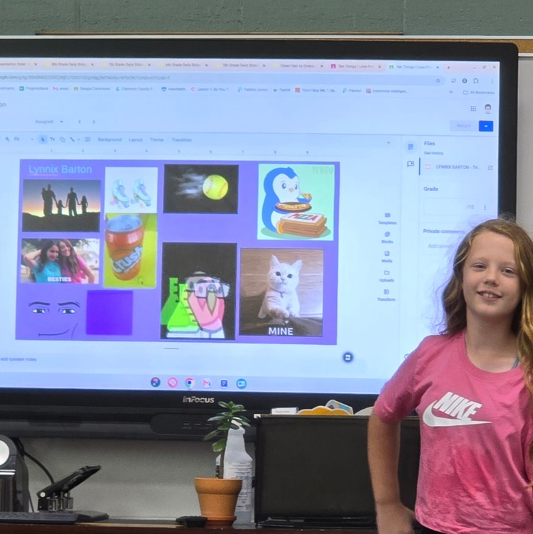 5th graders in Career Exploration bravely introduced themselves to their class with a Ten Things I Love presentation. 