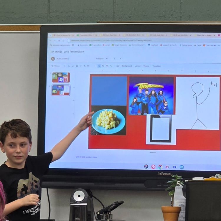 5th graders in Career Exploration bravely introduced themselves to their class with a Ten Things I Love presentation. 