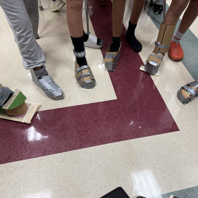 Students designed, built, and tested AFOs as their first project in Design and Modeling 