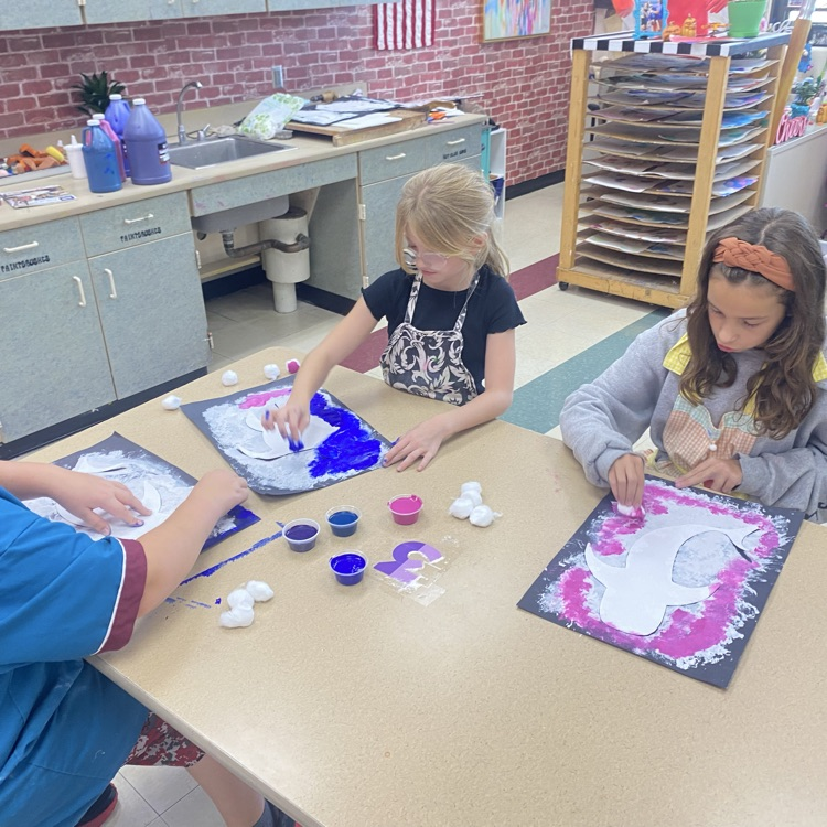 5th Grade Art students working on the beginning steps of their painted sea creatures. Can’t wait to see the final product!