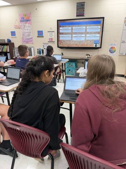 🏛️ Exploring Ancient Athens in Mrs. Starline’s Class!  Our 7th graders worked together to explore how life in Ancient Athens looked very different depending on a person’s role in society. 💻📚  Learning history through perspective, collaboration, and critical thinking! 🏛️✨