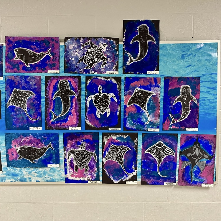 5th grade’s completed Painted Sea Creatures!! They turned out AMAZING!! So proud of the hard work they did.