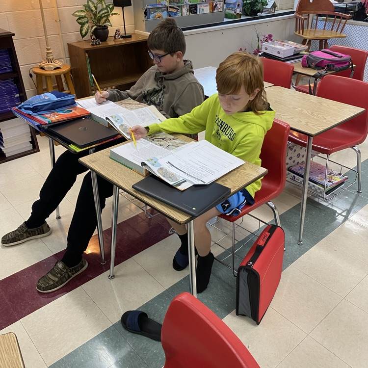 Students in Mrs. Patrick’s class worked in small groups to complete a packet on primary, secondary, and reliable sources.