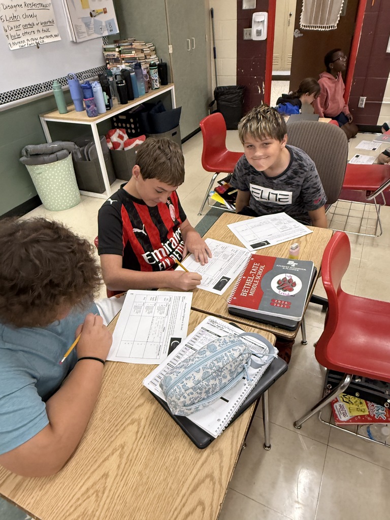 Mrs. Parlier’s 6th graders working together to identify characterization. 