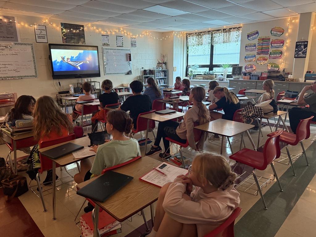 Mrs. Parlier’s 6th graders working together to identify characterization. 