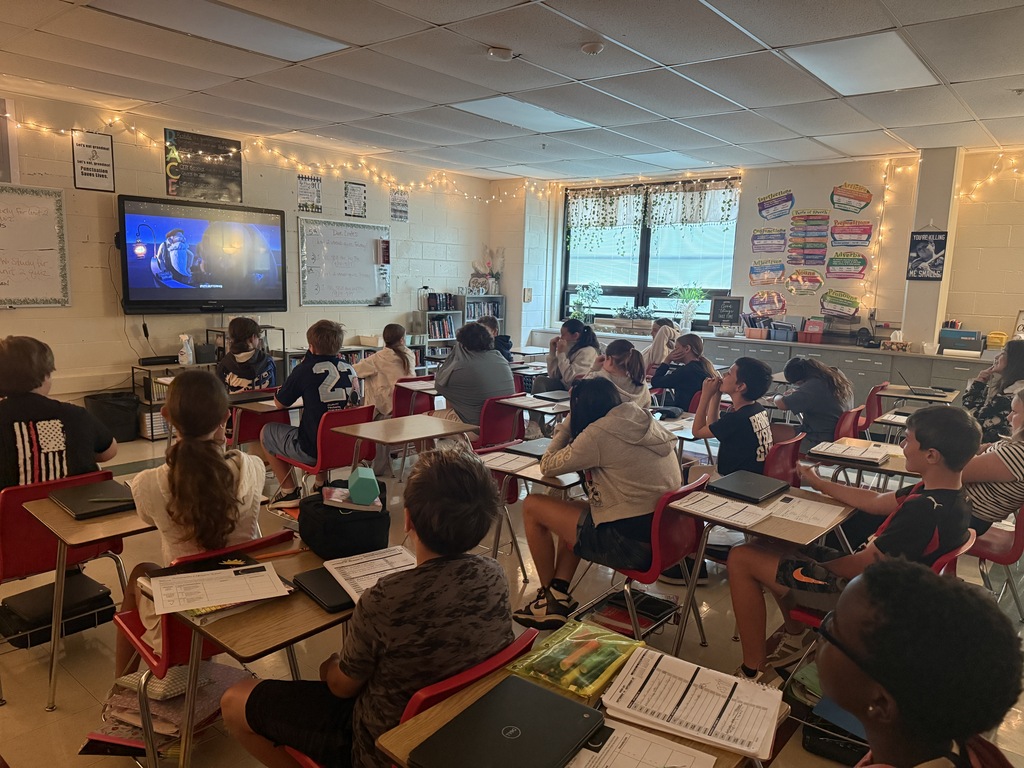 Mrs. Parlier’s 6th graders working together to identify characterization. 