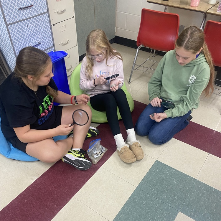 Students in Mrs. Patrick’s science class have been learning about The Rock Cycle and got to examine different types of rocks. 