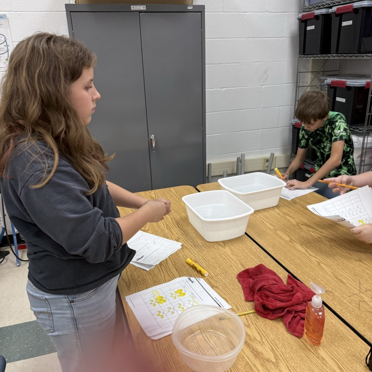 Our 5th graders had a blast exploring which soap and water temperature worked best to wash off the glitter bug lotion—the kind that glows under UV light! 