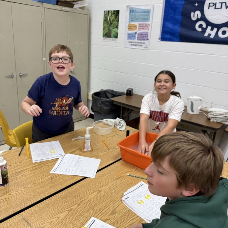 Our 5th graders had a blast exploring which soap and water temperature worked best to wash off the glitter bug lotion—the kind that glows under UV light! 
