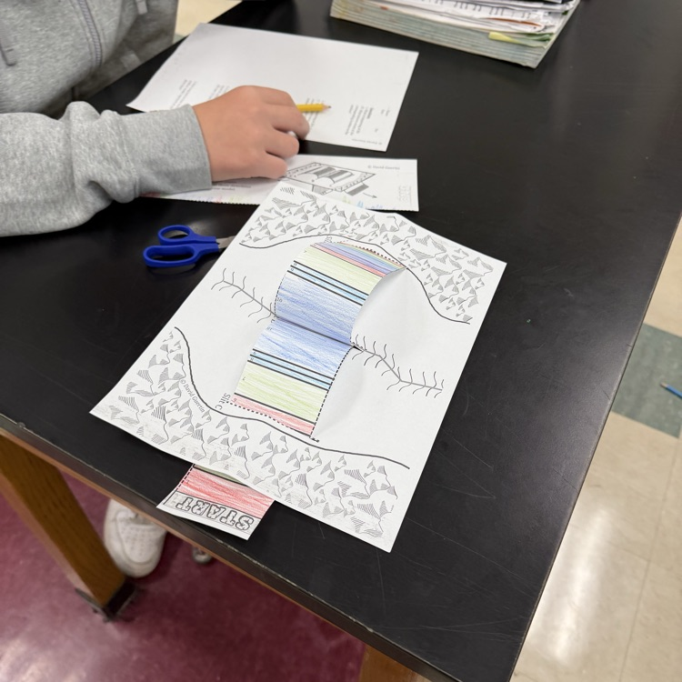 Students in 8th grade Science are working hard on their Seafloor Spreading models. 