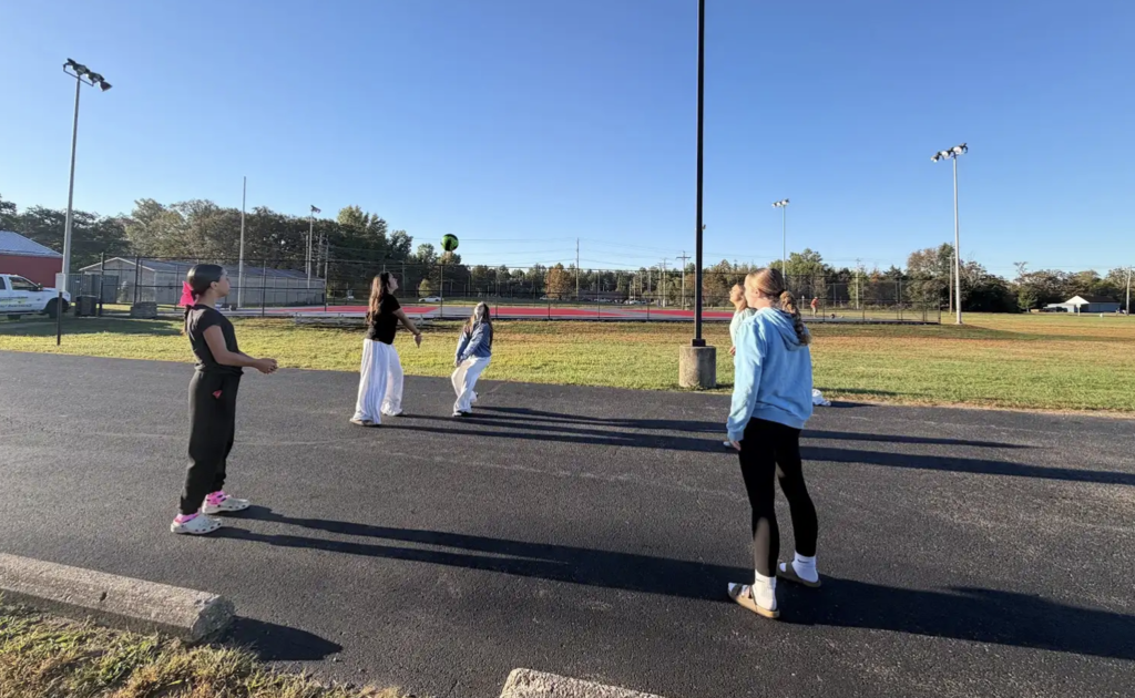 Students in Ms. Kincer’s homeroom are enjoying some outside time for winning Penny Wars for the 8th grade!
