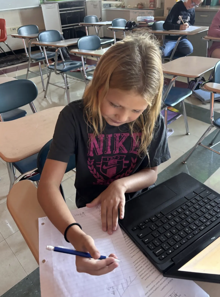 Our 5th grade class was working hard on their food webs in our ecosystem unit! 