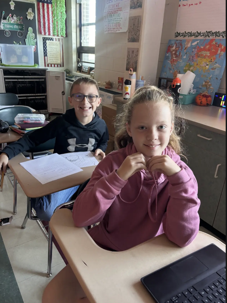 Our 5th grade class was working hard on their food webs in our ecosystem unit! 