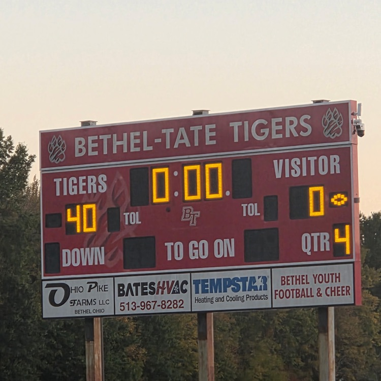 Bethel Tigers win 40-0 over Batavia. 