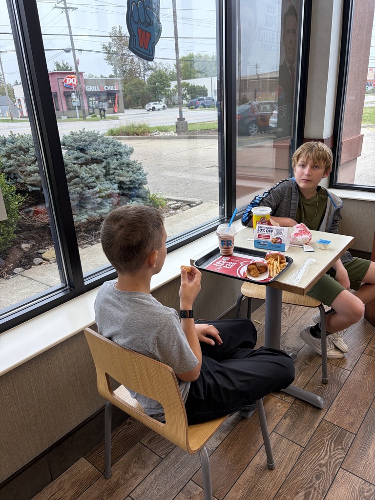8th graders took a behavior reward trip to Wendy's for first quarter!