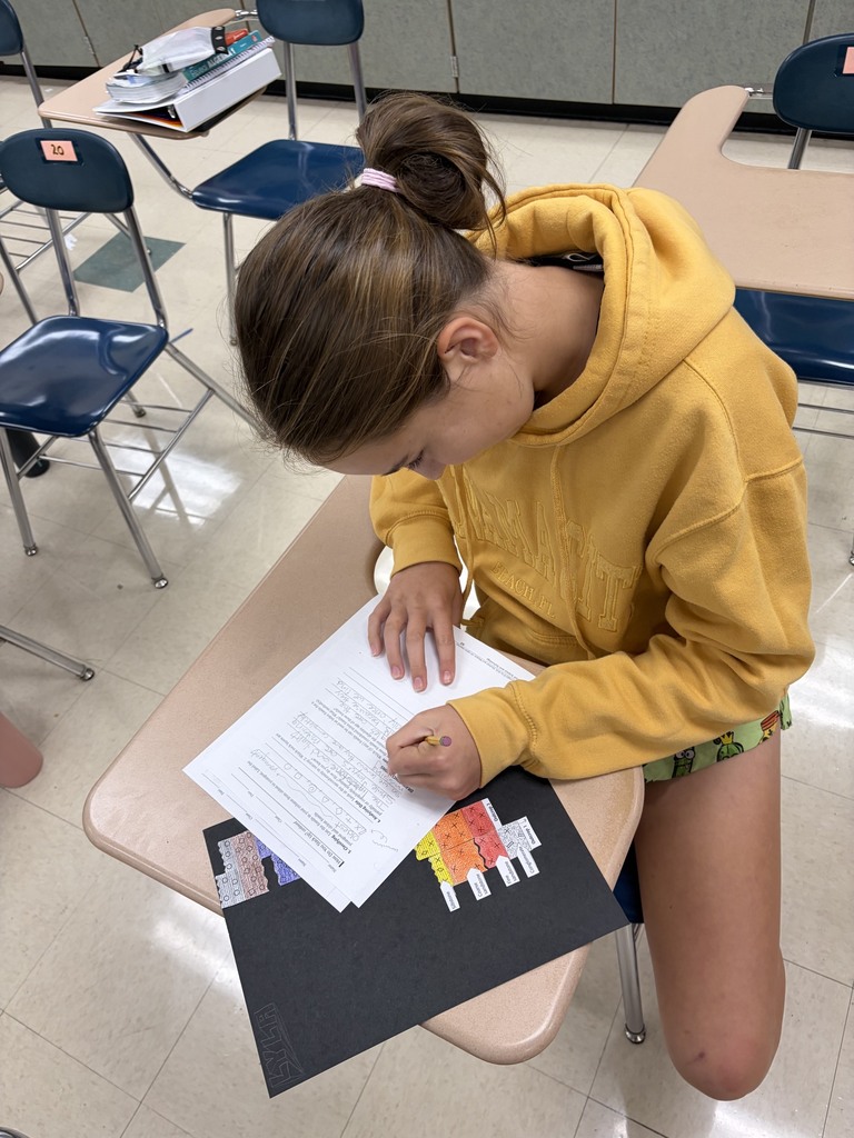 8th grade coloring rock outcrops to assemble a Geologic Column and answer questions.