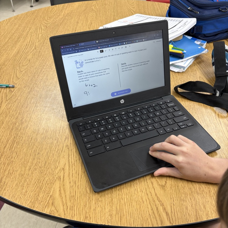 Students in Mrs. Carnahan’s math class used Snorkl to record and share their math reasoning of equivalent and non-equivalent rations. 