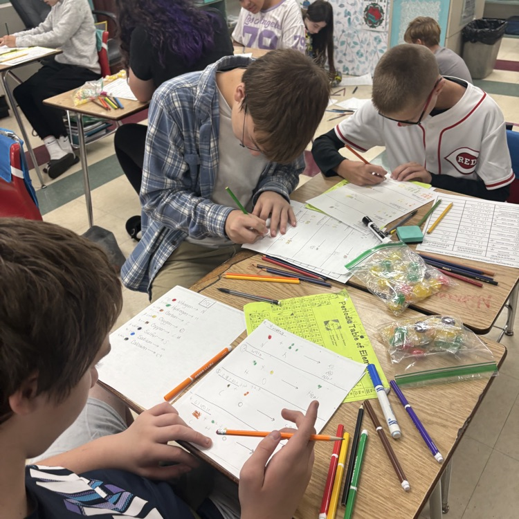 7th graders explored chemical reactions by drawing reactants and products, then modeling how atoms rearrange to form new substances using candy! 🍬🧪