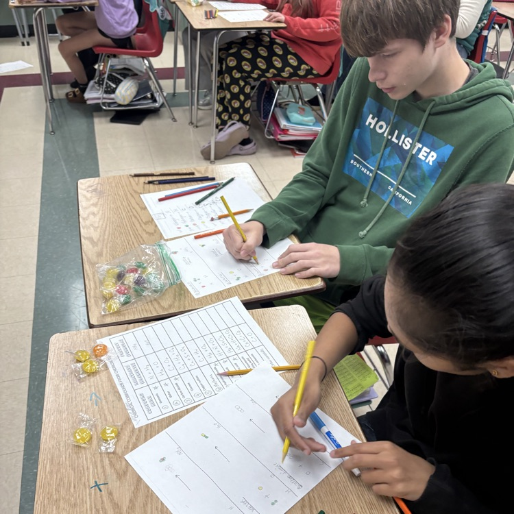 7th graders explored chemical reactions by drawing reactants and products, then modeling how atoms rearrange to form new substances using candy! 🍬🧪